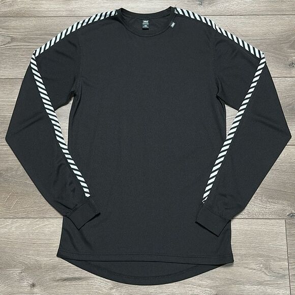 Helly Hansen HH Stripe Long-Sleeve Crew Base Layer Top Black‎ Size Large - Picture 1 of 12